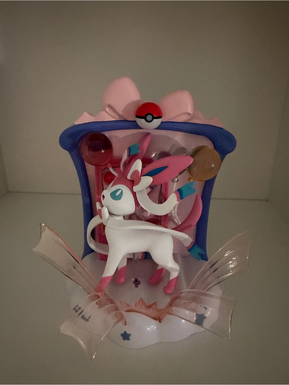 Pokémon Sylveon Figure Display - Pink, White, Blue